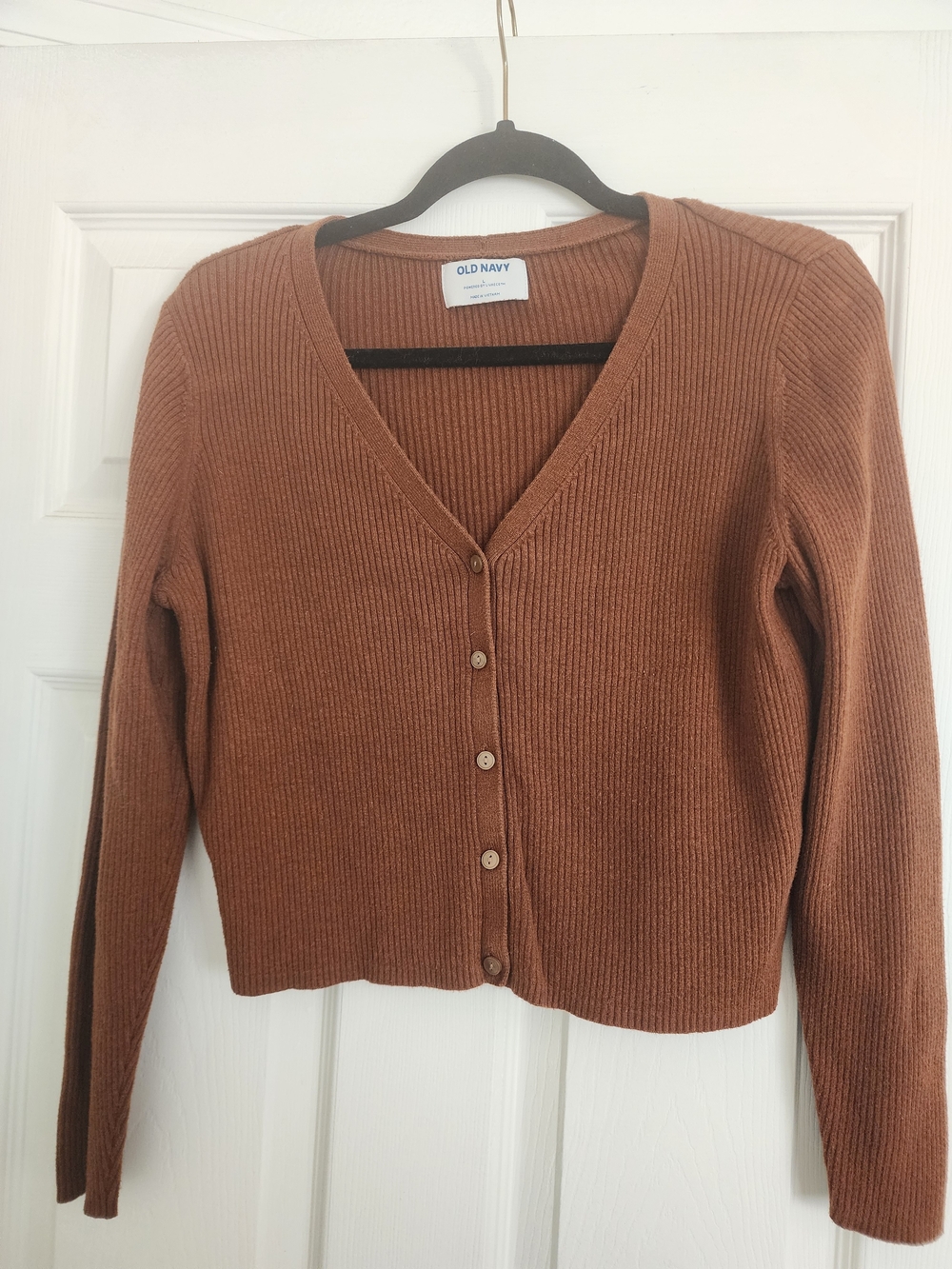 Old Navy Women's Cropped Ribbed V-Neck Button Cardigan